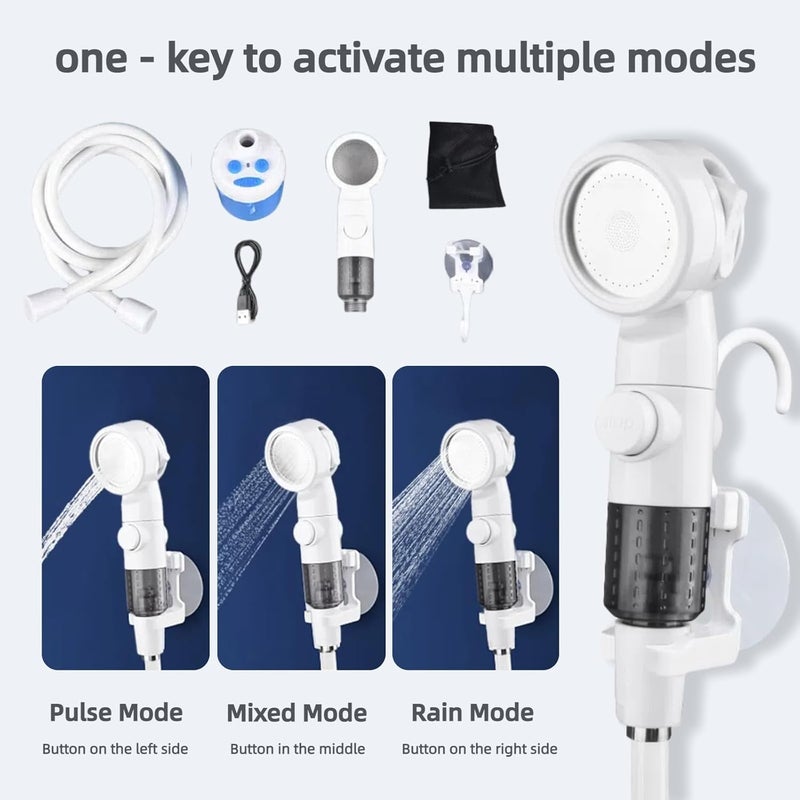 Silanit Portable Shower for Camping, Rechargeable Portable Camping Shower Pump with USB-C, Camp Shower with 3 Spray Modes, Outdoor Shower Kit for Camping, RV, Travel, Pet Bath, Watering Plants (+ Mesh Bag) - Image 5